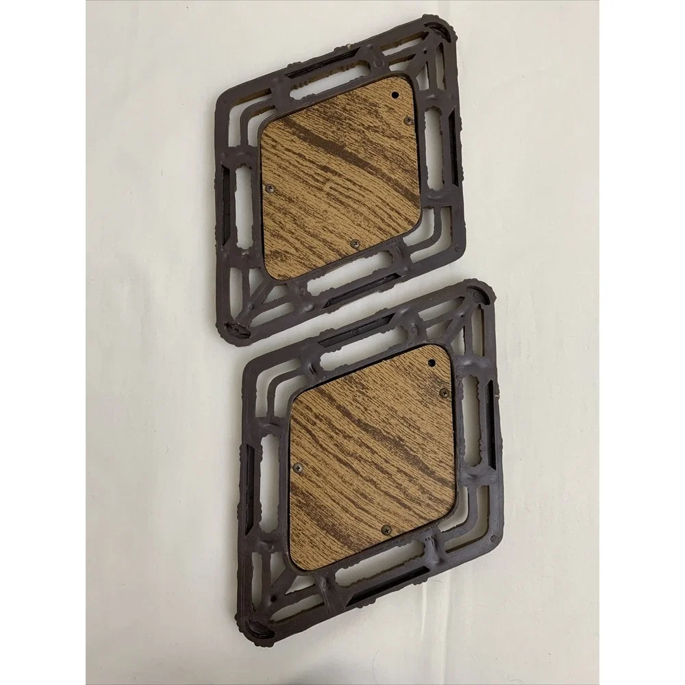 Vintage Homco 1983 Faux Bamboo Diamond Wall Frames Cottagecore Set of 2 EUC